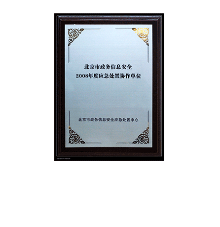 北京市政务信息清静2008年度应急处置协作单元