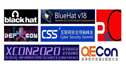 多次在Black Hat、DEF CON、Blue Hat、POC、互联网清静首脑峰会CSS